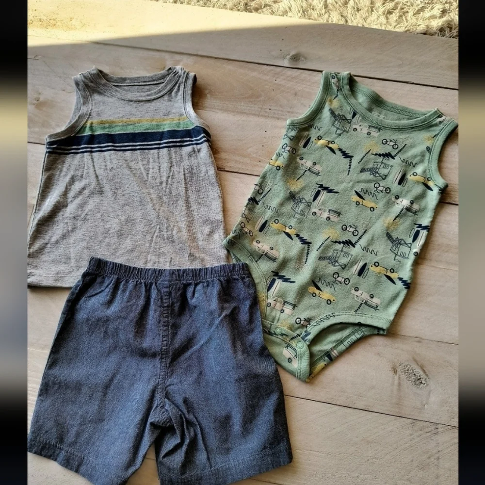 Carter's Boys 3 Piece Surfer Shorts Set New Size 24 Months